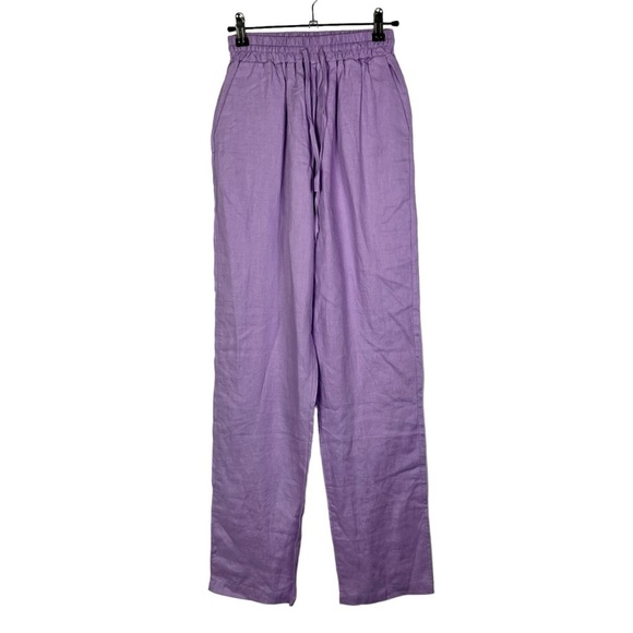 Beulah Lilac Purple Straight Leg Linen Pants S - Picture 2 of 5
